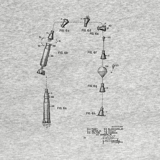 Space Capsule Vintage Patent Hand Drawing by TheYoungDesigns